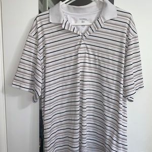 White Stripped Polo by George
